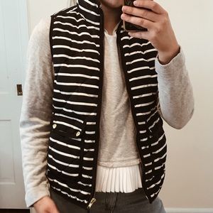 J Crew Striped Puffer Vest